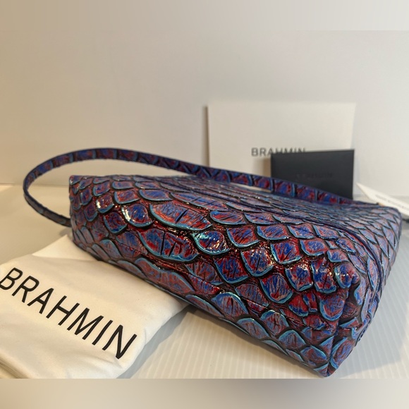 BRAHMIN LORELEI Crock Embossed Genuine Leather Shoulder Bag - Picture 8 of 16